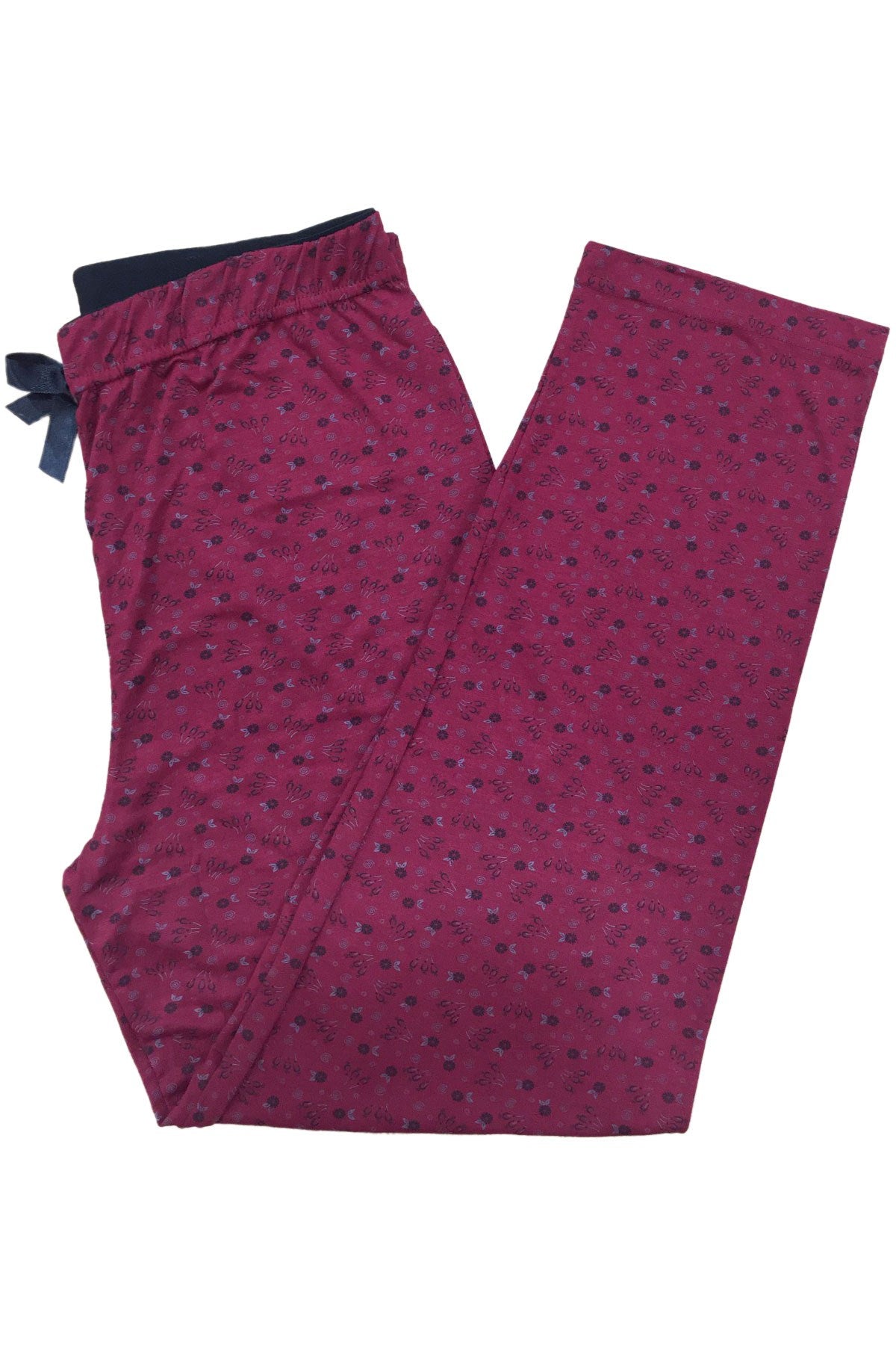 Kadın Tek Alt Baskılı Yüksel Bel Pijama Viskon Kumaş