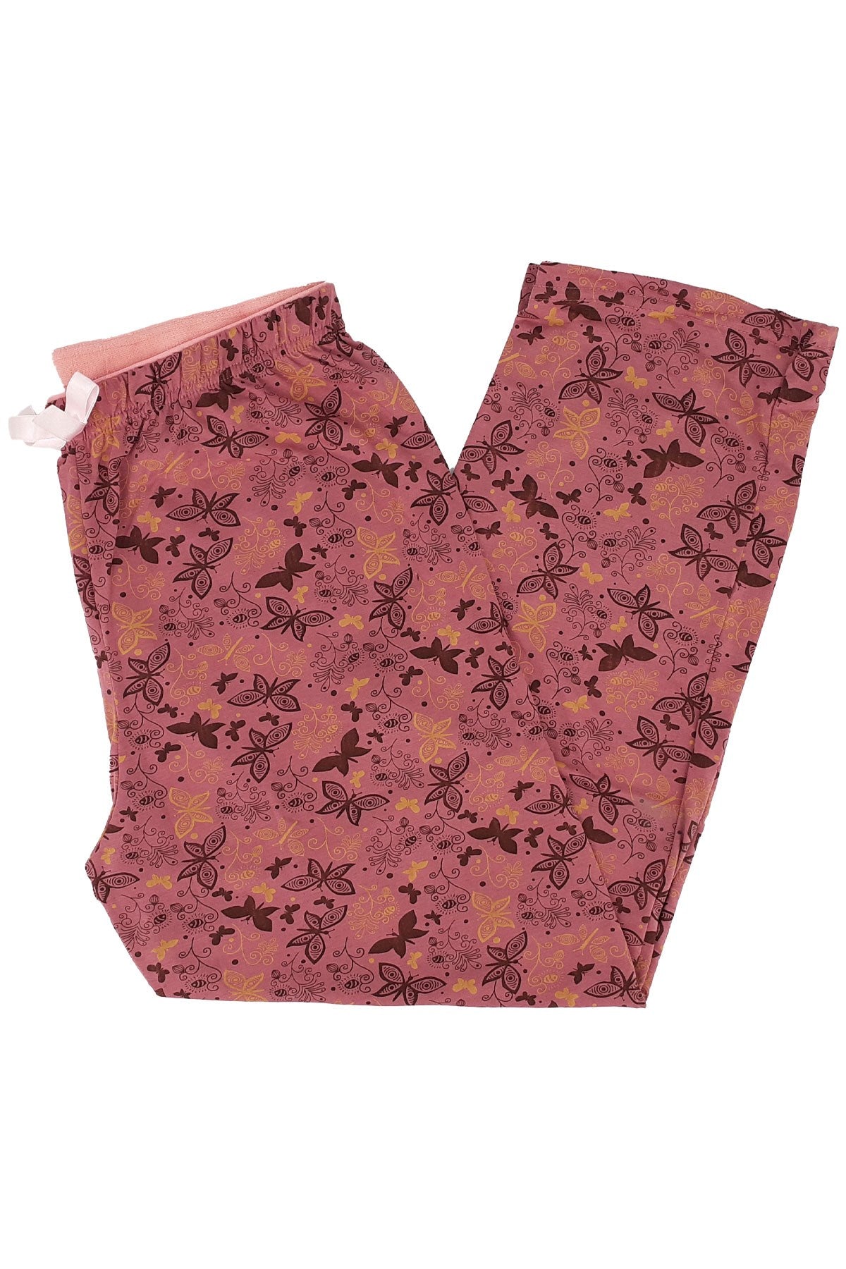Kadın Tek Alt Baskılı Yüksel Bel Pijama Viskon Kumaş