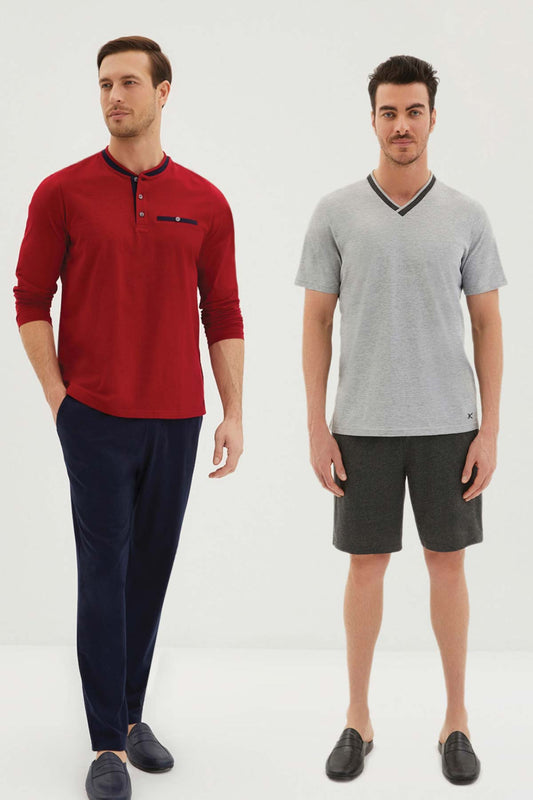 Kiğılı Erkek 4'lü Pijama Takımı Pamuklu