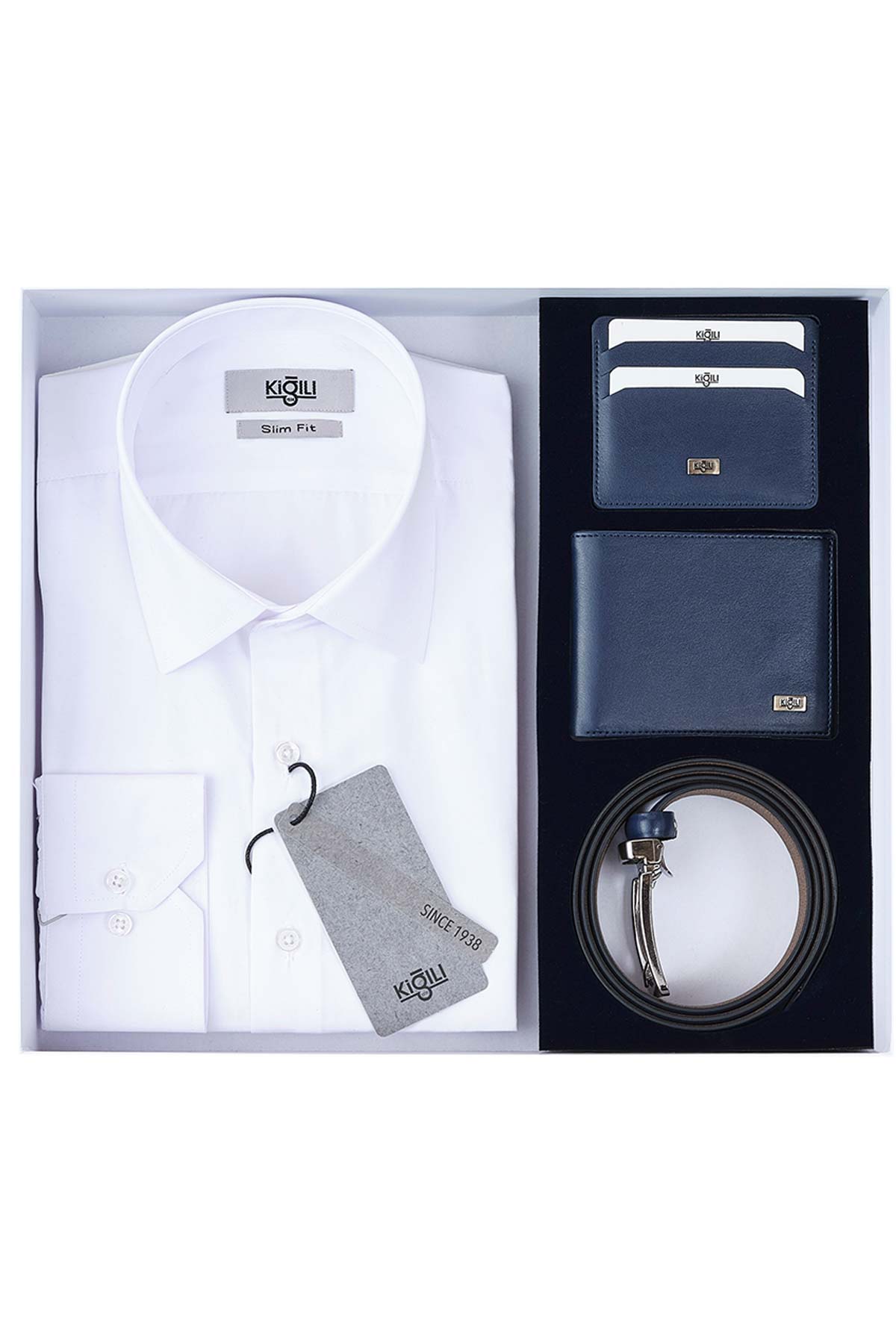 Kiğılı Erkek Kemer (130 Cm) Cüzdan Kartlık Gömlek Set