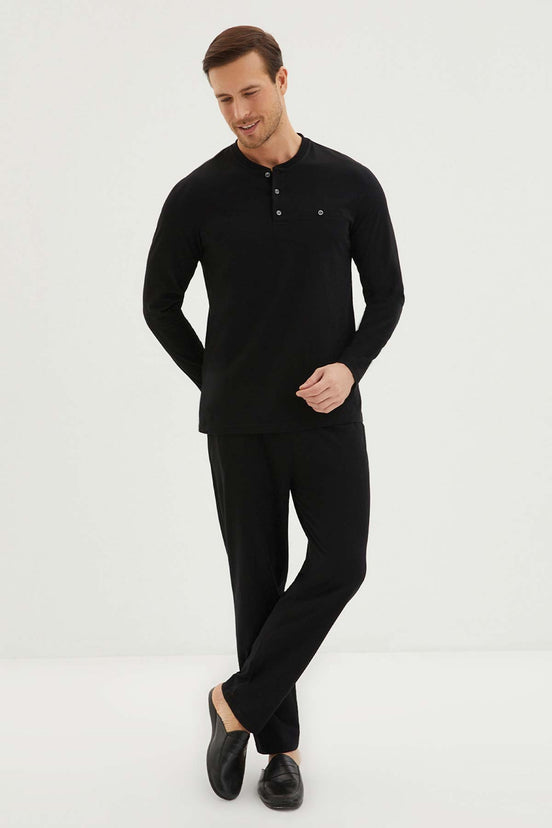 Kiğılı Erkek Patlı Uzun Kollu Pijama Takımı