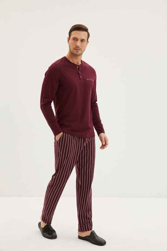 Kiğılı Erkek Patlı Uzun Kollu Pijama Takımı