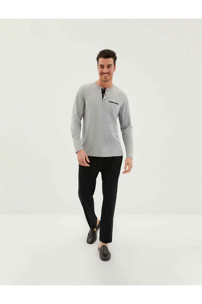 Kiğılı Erkek Pijama Takımı 3 Düğmeli 3'lü Rob Takım Penye