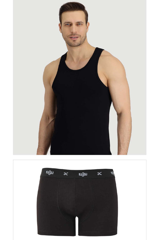 Kiğılı Erkek Standart Trendy 2'li Pamuk Atlet & Boxer Seti