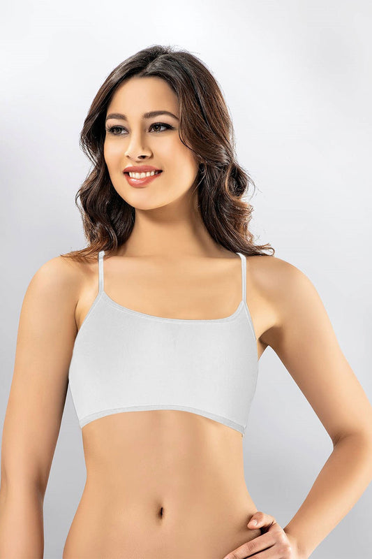 Kota Kadın Atlet Crop İp Askılı Düz Pamuklu