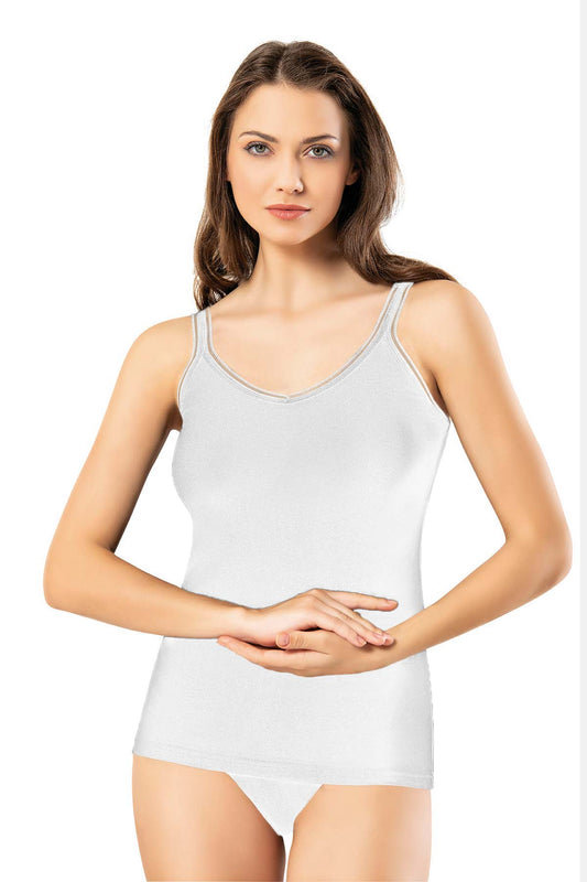 Kota Kadın Atlet İp Askılı Yakası Ve Askısı Penye