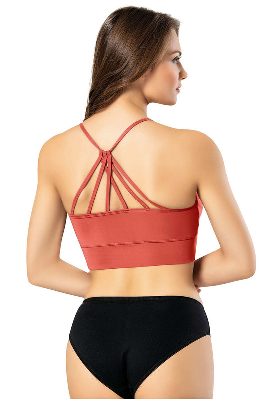 Kota Kadın Tek Büstiyer Sırtı İp Detaylı Göğsü Pedli Dalgıç