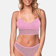 Koza Kadın Büstiyer Takımı Kendinden Kaplı Kalpli