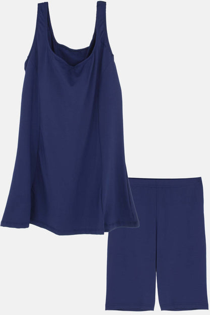 Ladytes Kadın Düz Taytlı Tankini