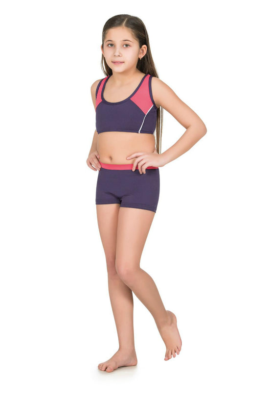 Ladytes Kız Çocuk Yüzücü Şortlu Bikini Takımı