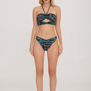 Lapieno Kadın Önü Büzgülü Desenli Bikini
