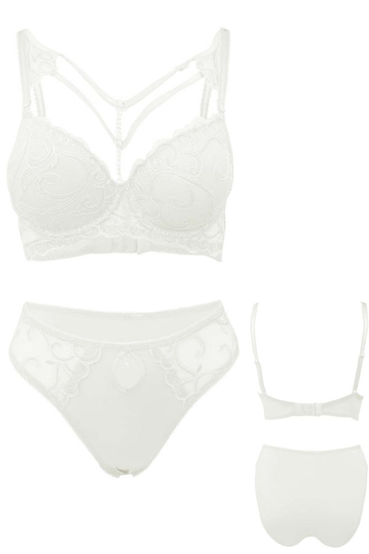 Lejardin Kadın Fantezi Destekli Sütyen Külot Takım Dantelli