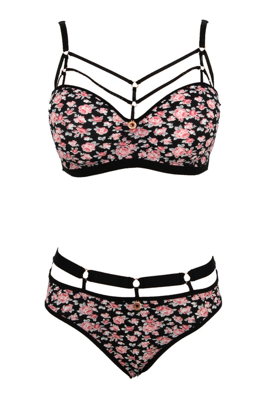 Lejardin Kadın Fantezi Desteksiz Sütyen Külot Takım Basic Cup