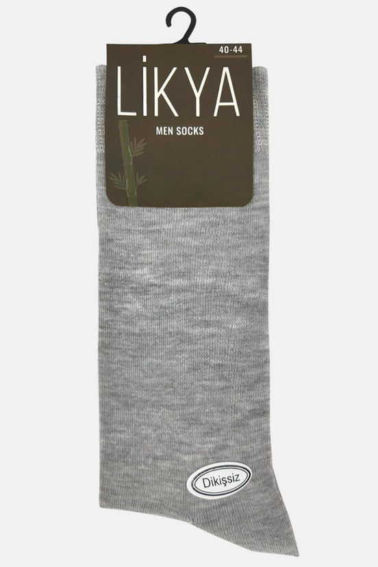 Likya Erkek Bambu Dikişsiz Soket Çorap Düz