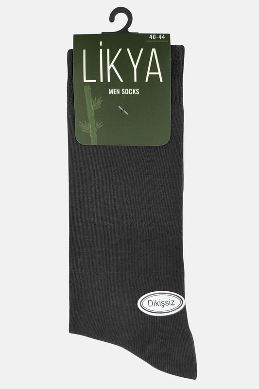 Likya Erkek Bambu Dikişsiz Soket Çorap Düz