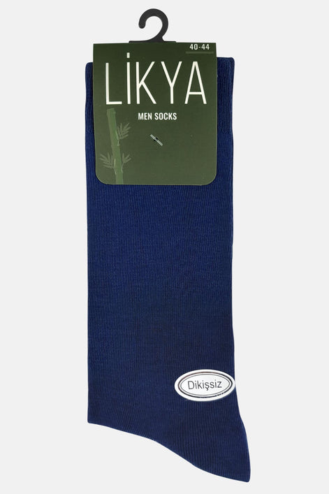 Likya Erkek Bambu Dikişsiz Soket Çorap Düz