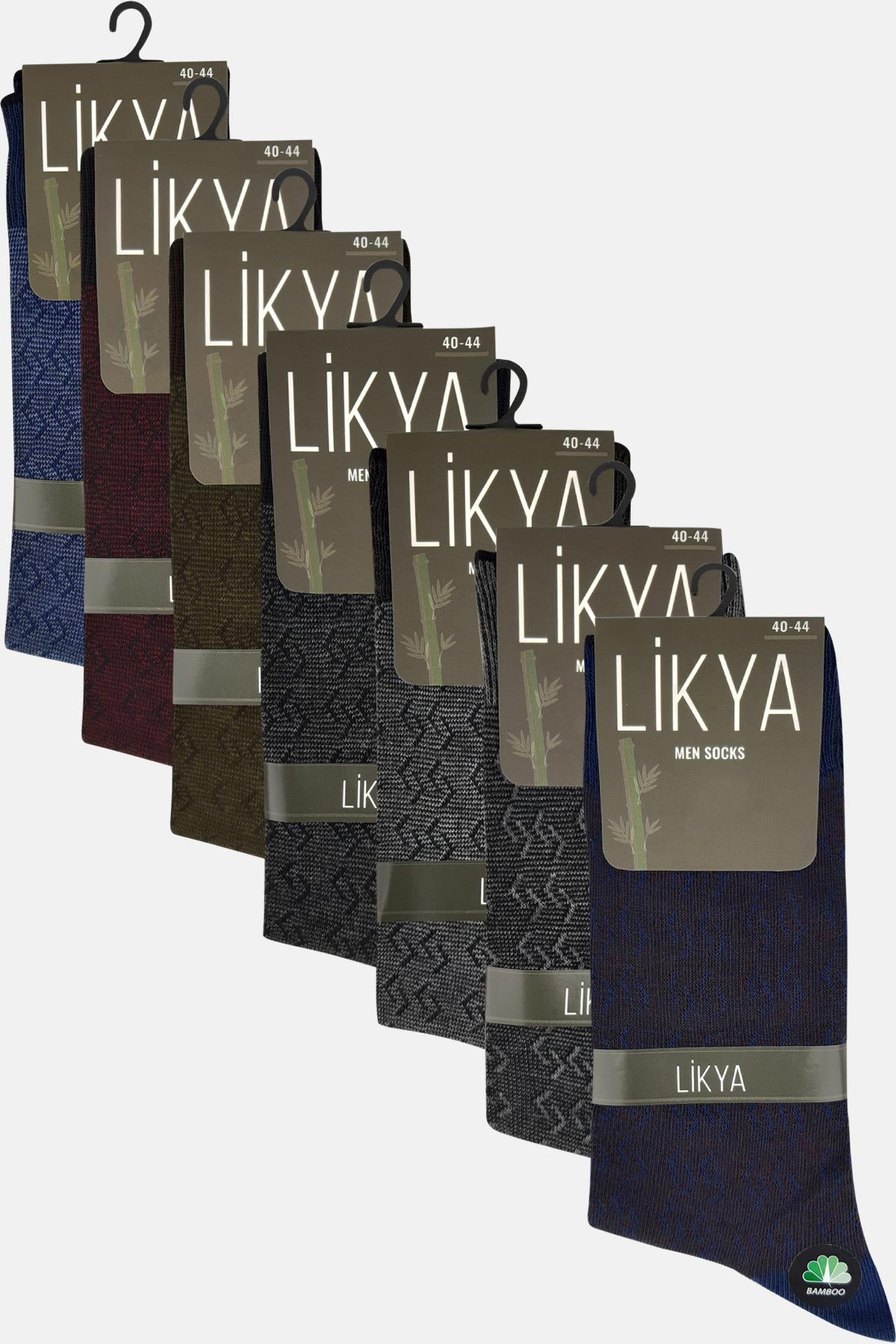 Likya Erkek Bambu Jakarlı Soket Çorap - Desenli