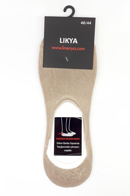 Likya Erkek Bambu Silikonlu Dikişsiz Babet Çorap - Düz