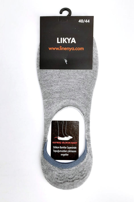 Likya Erkek Bambu Silikonlu Dikişsiz Babet Çorap - Düz