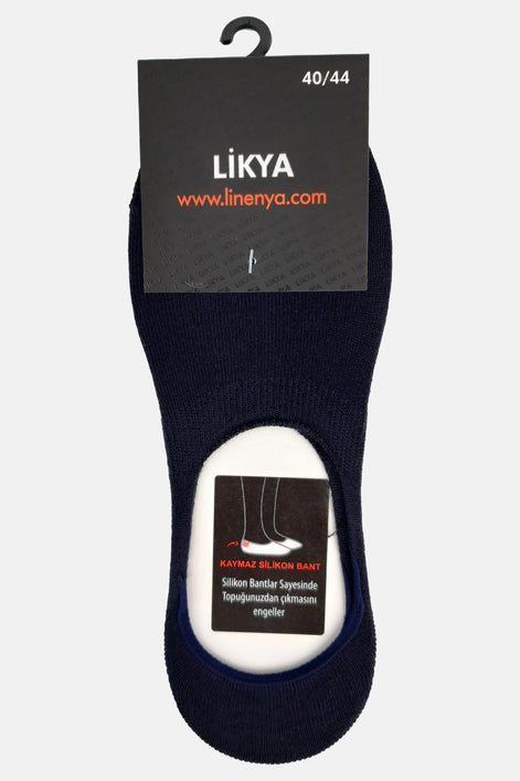 Likya Erkek Bambu Silikonlu Dikişsiz Babet Çorap - Düz