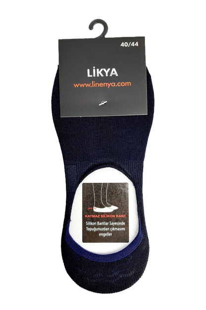 Likya Erkek Bambu Silikonlu Dikişsiz Babet Çorap - Düz