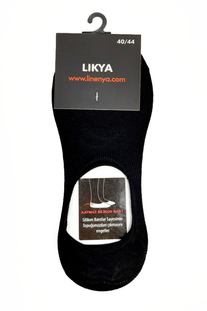 Likya Erkek Bambu Silikonlu Dikişsiz Babet Çorap - Düz