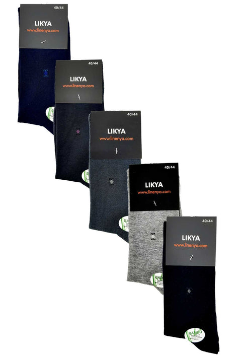 Likya Erkek Bambu Soket Çorap - Desenli