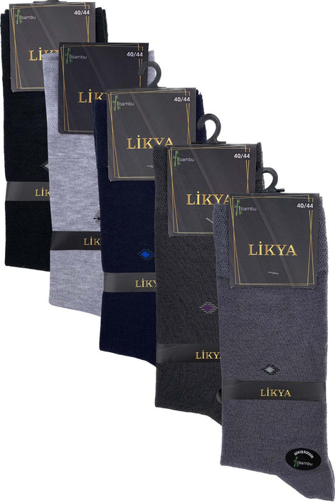 Likya Erkek Bambu Soket Çorap - Desenli