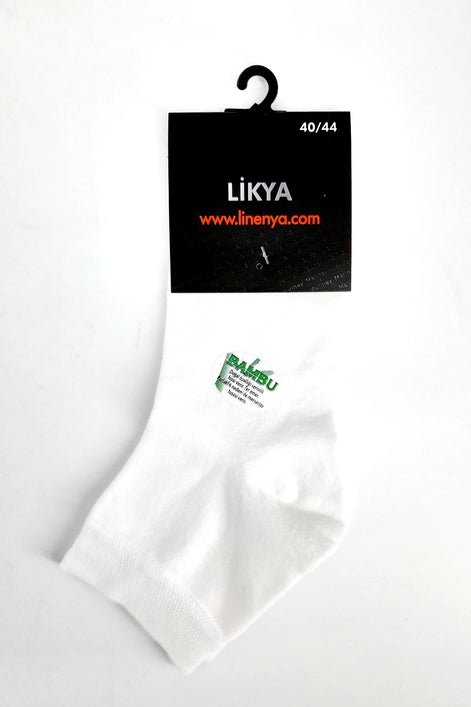Likya Erkek Bambu Yarım Konç Çorap - Düz
