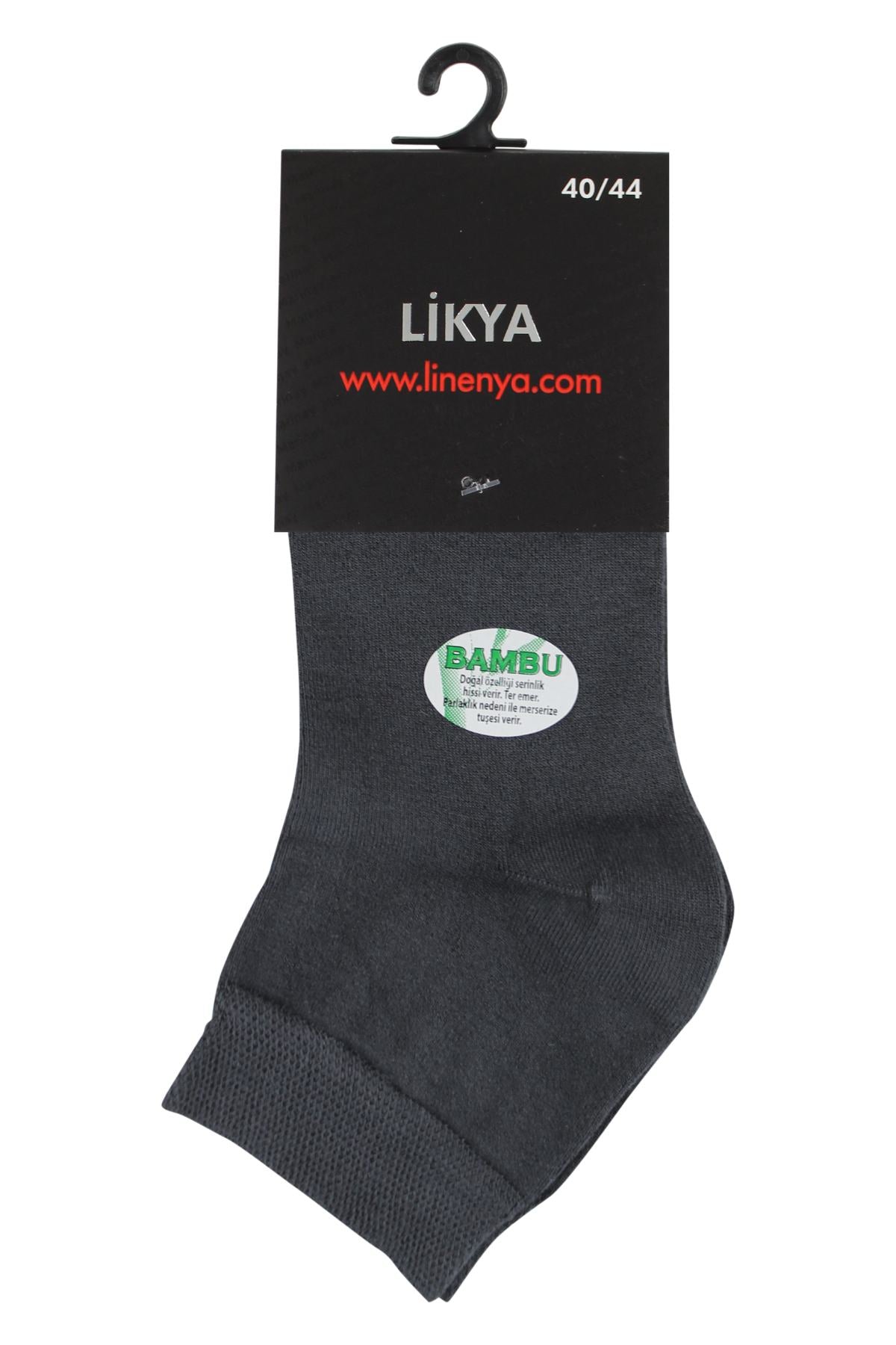 Likya Erkek Bambu Yarım Konç Çorap - Düz