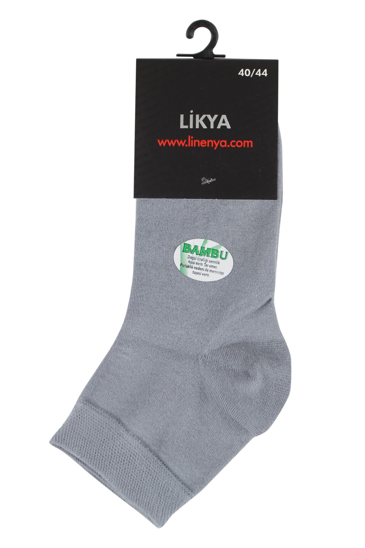 Likya Erkek Bambu Yarım Konç Çorap - Düz