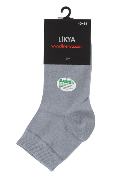 Likya Erkek Bambu Yarım Konç Çorap - Düz