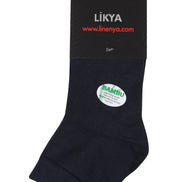 Likya Erkek Bambu Yarım Konç Çorap - Düz