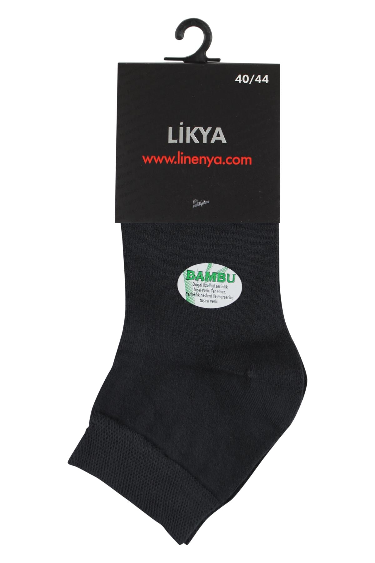 Likya Erkek Bambu Yarım Konç Çorap - Düz