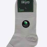 Likya Erkek Bambu Yarım Konç Çorap - Düz