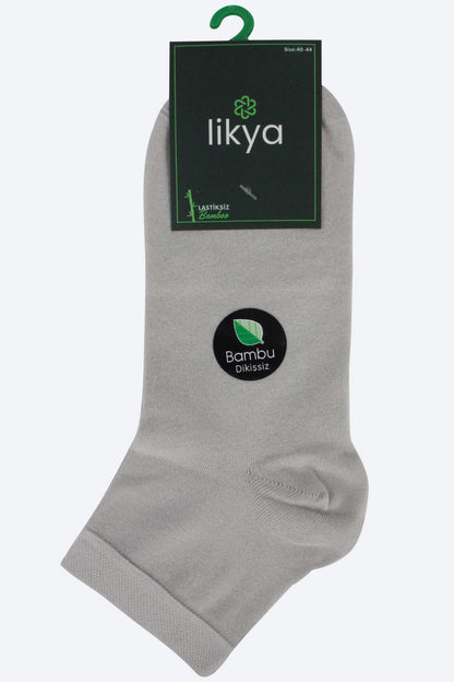 Likya Erkek Bambu Yarım Konç Çorap - Düz
