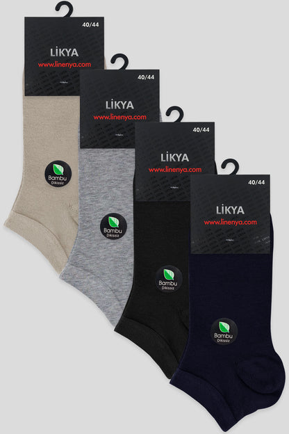 Likya Erkek Çorap Patik Bambu Düz