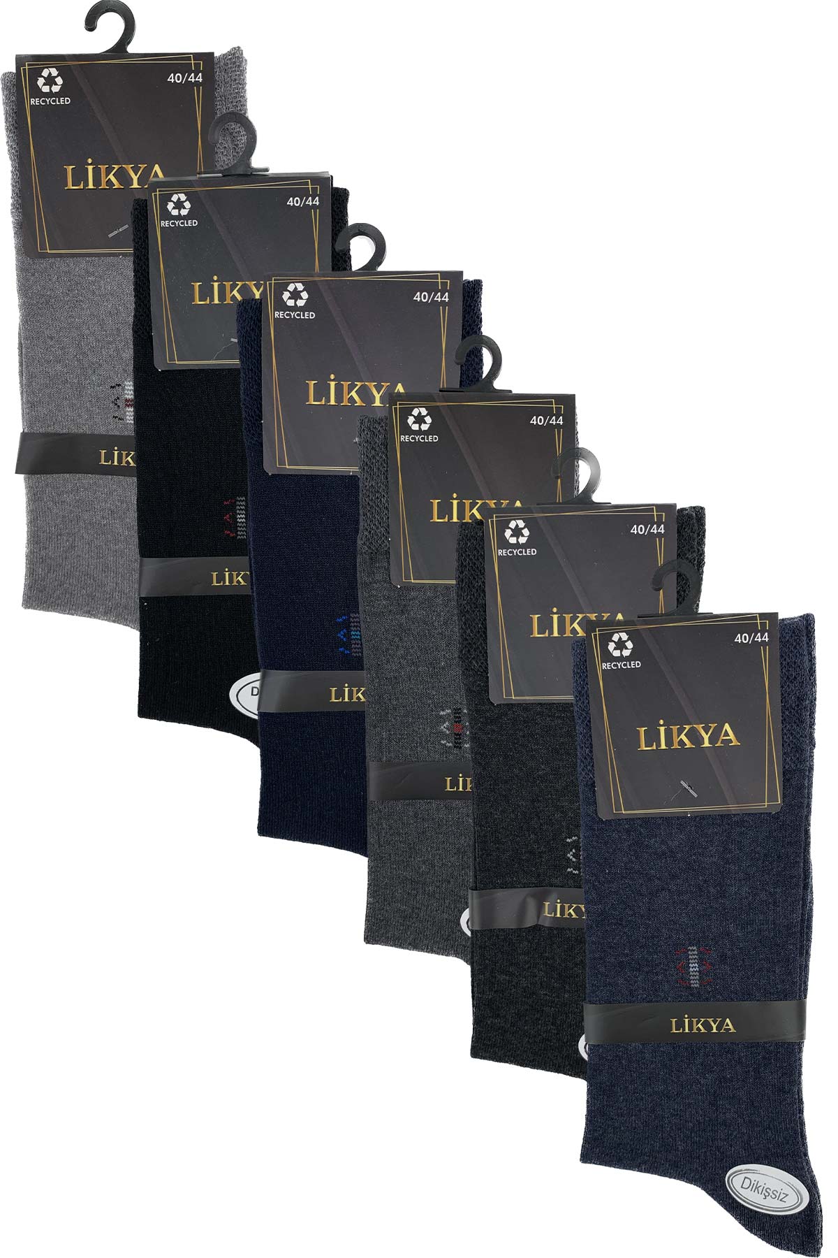 Likya Erkek Çorap Soket Dikişsiz Pamuklu Desenli