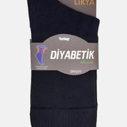 Likya Erkek Çorap Soket Diyabetik Lastiksiz Bambu Düz