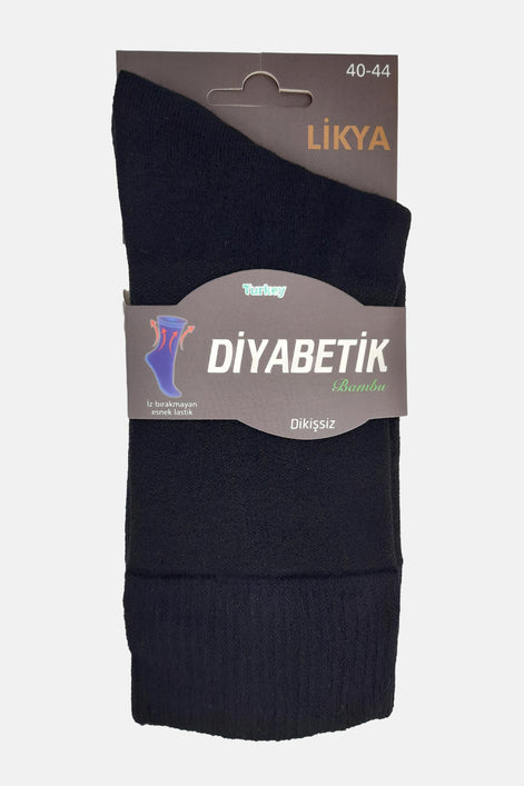 Likya Erkek Çorap Soket Diyabetik Lastiksiz Bambu Düz