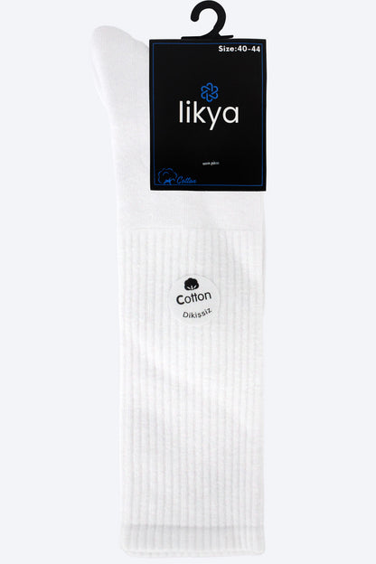 Likya Erkek Dizaltı Çorap Sporcu Düz Desensiz Dikişsiz