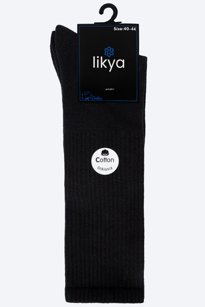 Likya Erkek Dizaltı Çorap Sporcu Düz Desensiz Dikişsiz Taban Altı Havlu