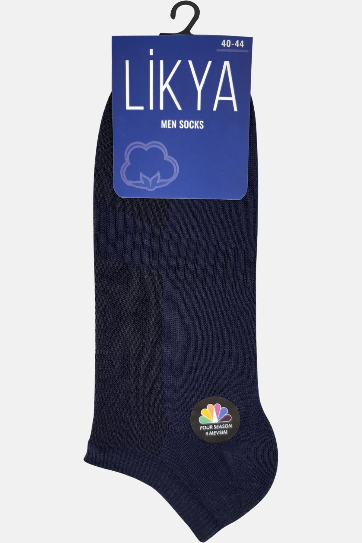 Likya Erkek Pamuklu Lastikli Patik Çorap - Düz