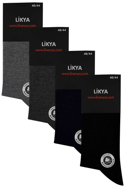 Likya Erkek Pamuklu Soket Çorap - Düz