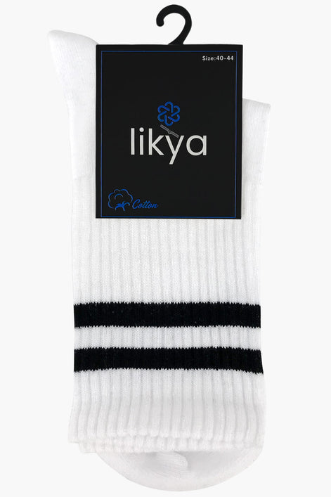 Likya Erkek Pamuklu Soket Tenis Çorabı - Çizgili
