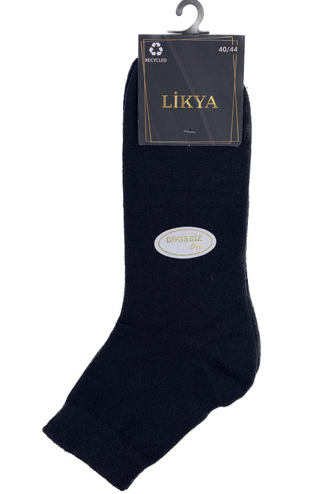 Likya Erkek Pamuklu Yarım Konç Çorap - Düz