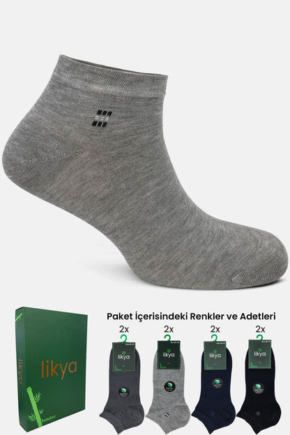Likya Erkek Patik Çorap Desen 5 Bambu