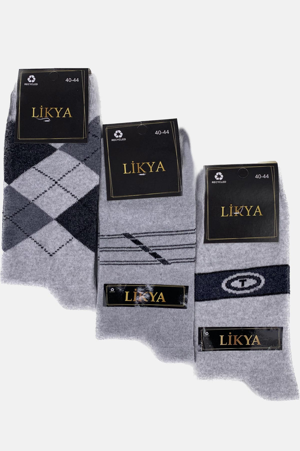Likya Erkek Rejenere Soket Çorap - Desenli