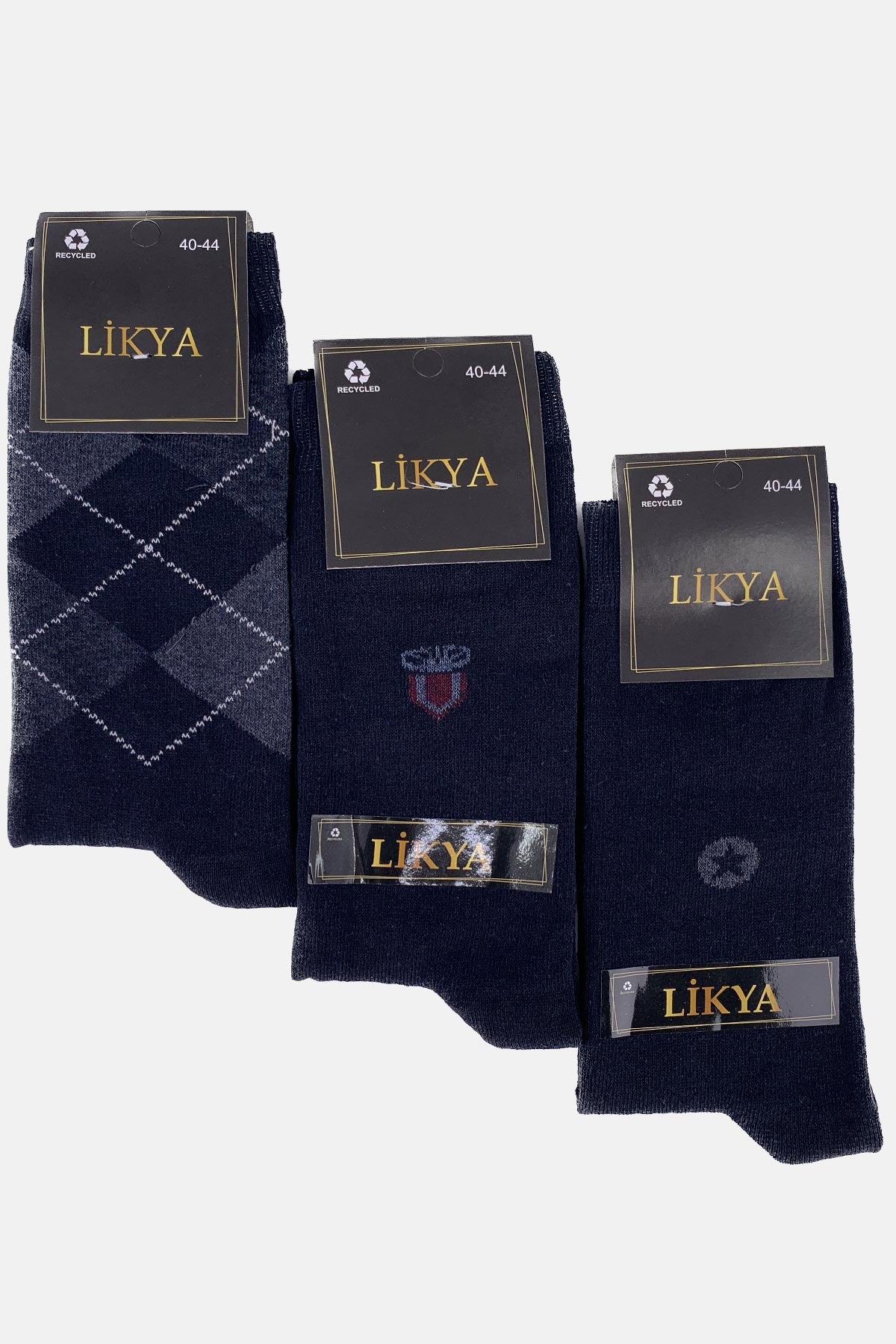 Likya Erkek Rejenere Soket Çorap - Desenli