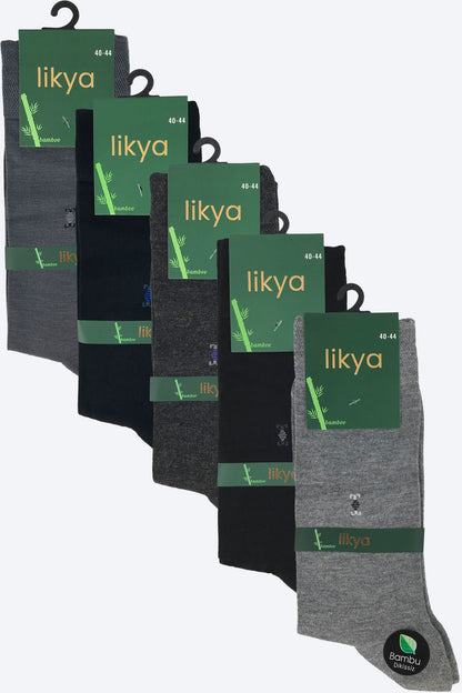Likya Erkek Soket Çorap Bambu Yazlık Desenli